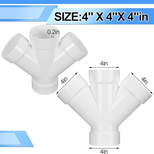 Pushglossy 1 Pcs 4 Inch Schedule 40 PVC Dwv Double Wye Fitting | Schedule 40 - Image 2
