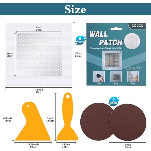 8'' by 8'' Drywall Patch Kit, Safemend Drywall Repair Adhesive, Filler - Image 6