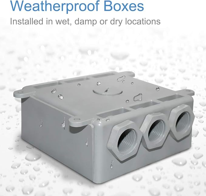Two Gang Electrical Box, Suitable 1/2-Inch or 3/4-Inch Electrical Conduit - Image 5