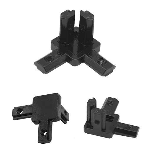 12pcs 2020 Hardware 3-Way Corner Bracket Angel Connector Black | - Image 4