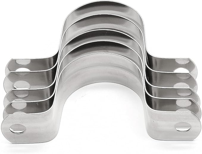 16Pcs 1-9/16 Inch Stainless Steel Conduit Clamps | Two Hole Strap, U Bracket - Image 5