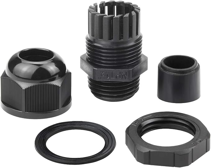 XHF 50 Pcs 1/2" IP68 Strain Relief Nylon Cord Grip Waterproof NPT Cable Glands - Image 4