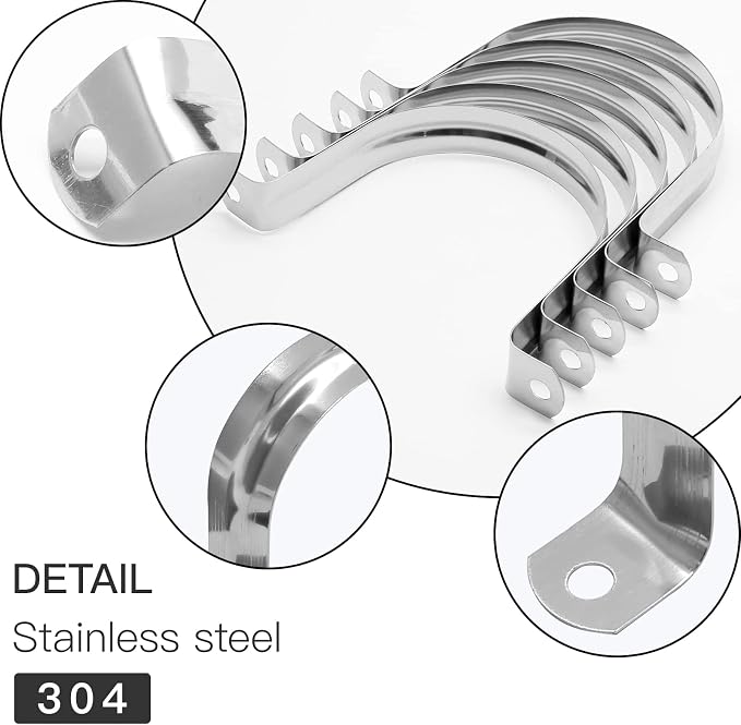 Bonsicoky M75 Rigid Pipe Strap, Stainless Steel, 0.71" Width, - Image 3