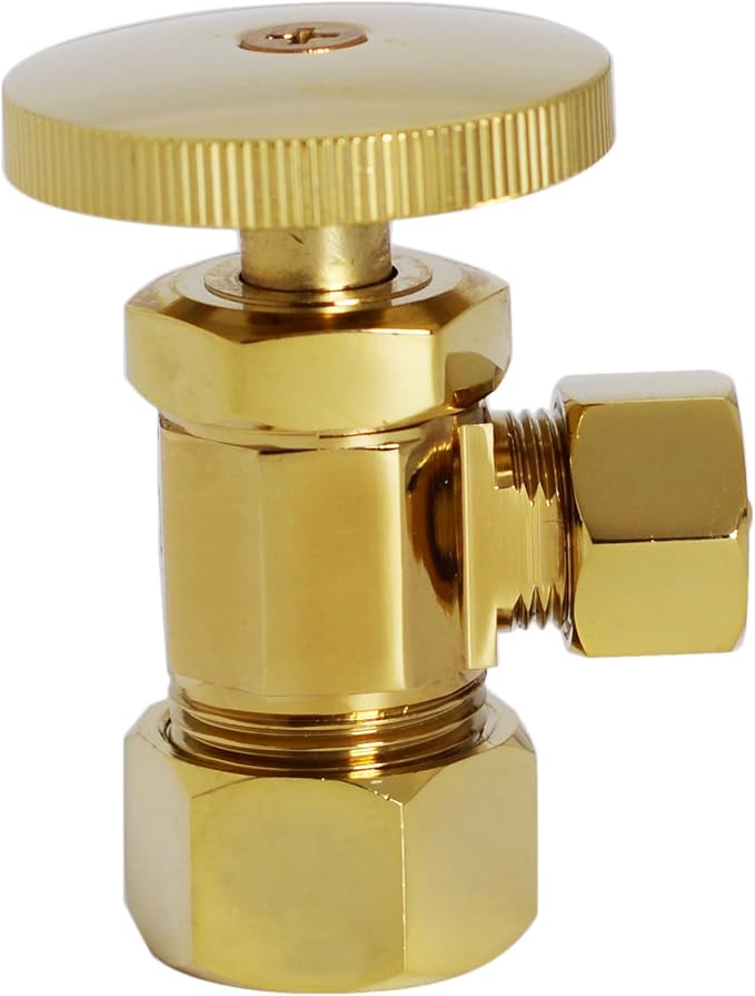 Westbrass A105-01 Round Handle Angle Stop Shut Off Valve, 1/2" Copper Pipe Inlet - Image 3
