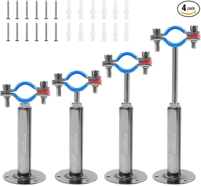 4PCS Upgraded Wall Mount Ceiling Mount Pipe Supports, 304 Stainless Steel Wall by Kodilin