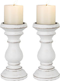 Candle Holder for Pillar Candle Set of 2, Farmhouse Wood Candle Holder by CEDARLUX