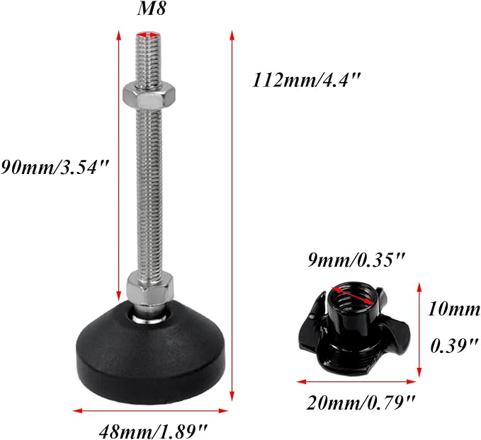 Antrader M8 Thread Adjustable Leveling Feet - Image 3