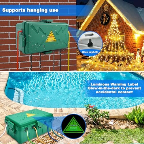 Hrensaw Medium Outdoor Electrical Box, Weatherproof Connection Box w/6 Cable - Image 4