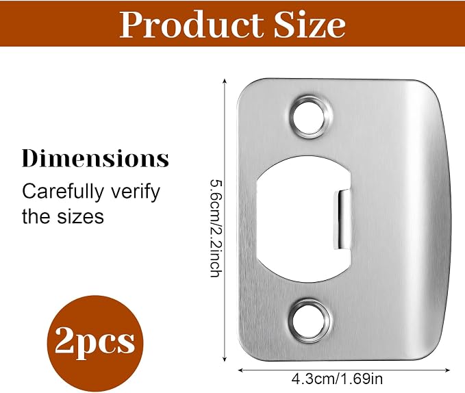 2 Pack Door Strike Plate, Strike Plates - Image 2