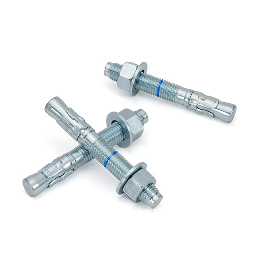 3/4" x 5-1/2" Concrete Anchors 3/4 inch Wedge Anchors Bolts Zinc Plated by HROMIGRY