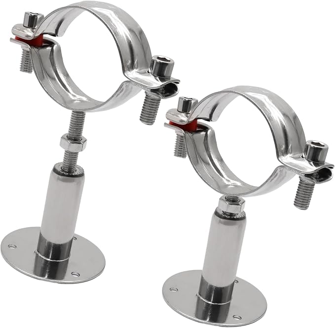 2pcs Adjustable Pipe Support Bracket, Stainless Steel Pipe Clamp | 2 Inch-2-1/4 - Image 7