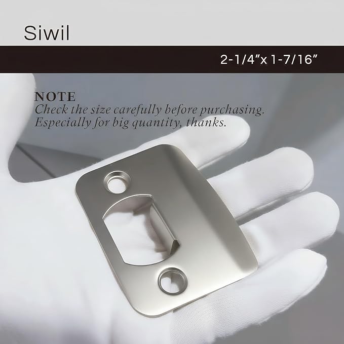 Door Strike Plate Univeral, 2-1/4 inch x 1-7/16 inch, Round Corner - Image 6