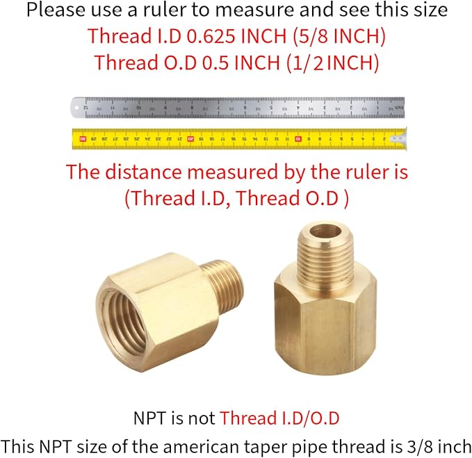 3/8" NPT Female to 1/4" NPT Male Brass Adapter Reducer | to - Image 3
