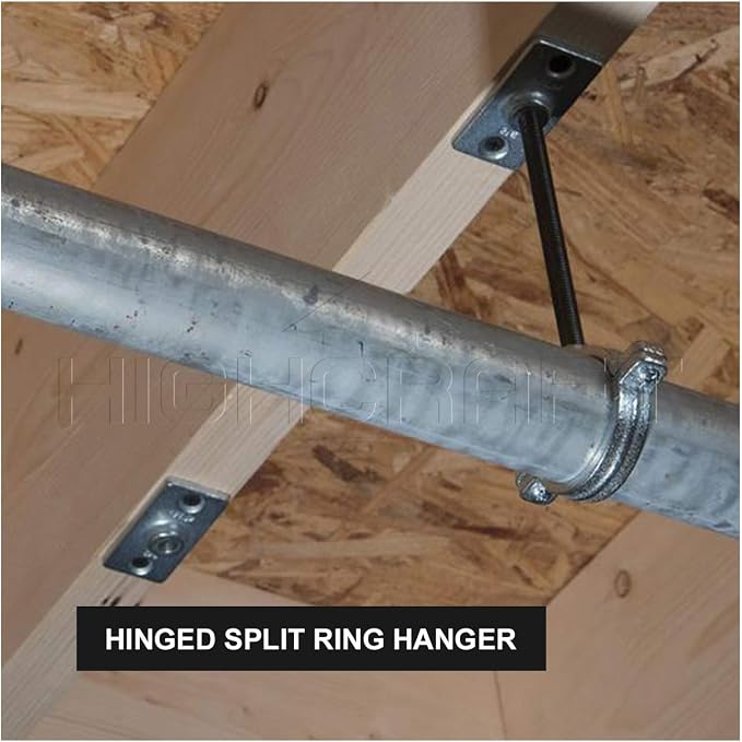 HIGHCRAFT HINGG-03-5 Industrial Decor Hinged Split Ring Pipe Hanger 3 in. - Image 4