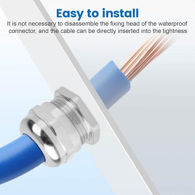 4 Pcs 1/4" NPT Nickel-Plated Copper Cable Gland | IP68 Waterproof, Metal Strain - Image 6