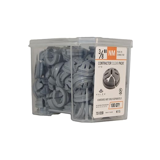 Halex 3/8 in. Non-Metallic Push-in Connector, 1/2 in Knockout, 100-Box | - Image 7