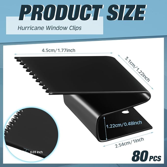 80 Pcs Hurricane Window Clips Fit 1/2 Inch Thick Plywood Carbon Steel Hurricane - Image 2