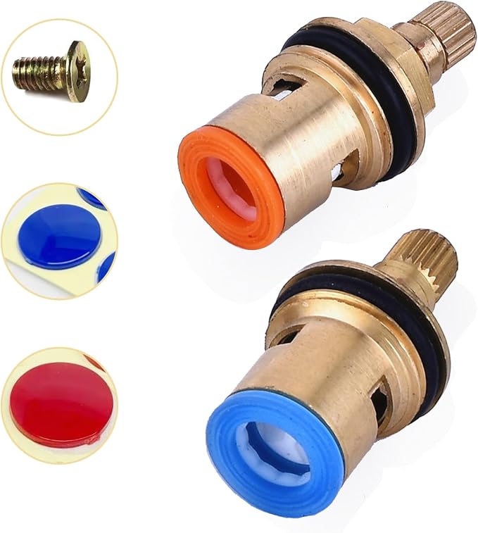 Faucet Valve Ceramic Stem 20 Teeth Ceramic Disc Cartridge Replacement Quarter - Image 2