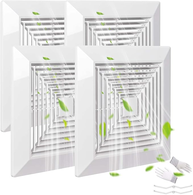 Spring-loaded bathroom exhaust fan cover, grille bathroom fan cover replacement by Unknown