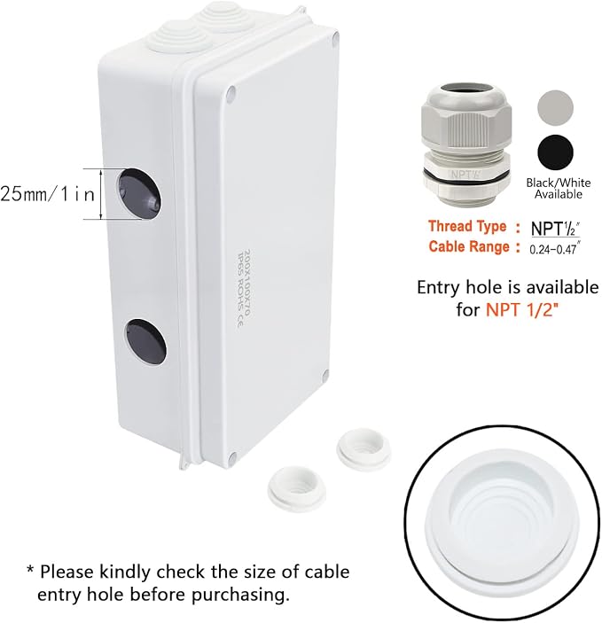 ABS Plastic Dustproof Waterproof IP65 Junction Box Universal Electrical Project - Image 5