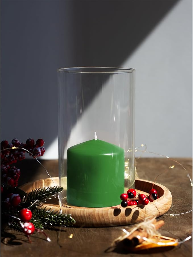 Green Pillar Candles Set of 3 - Image 5