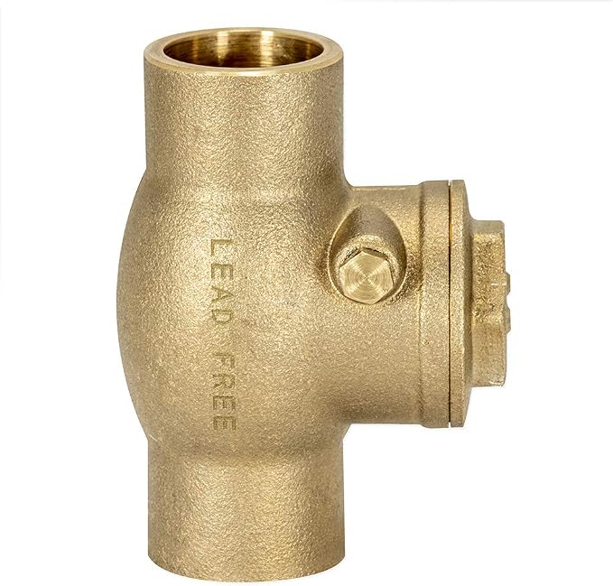 Eastman Brass Swing Check Valve, 3/4 Inch Copper Sweat, Brass Plumbing Fitting - Image 2