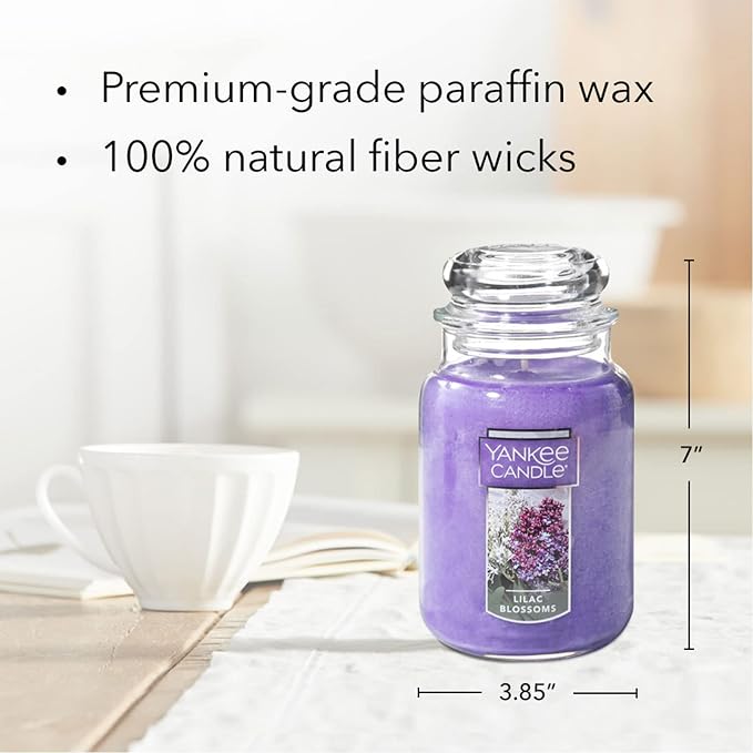 Yankee Candle Lilac Blossoms Scented Classic 22oz Large Jar Single Wick Candle - Image 6