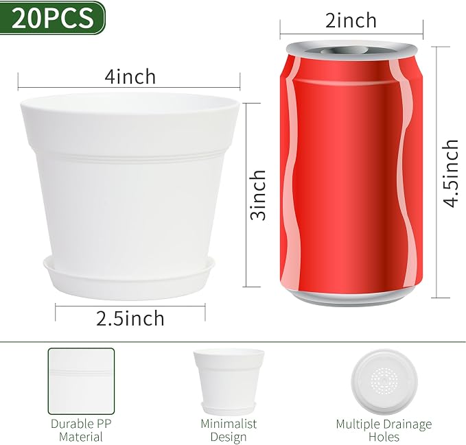 20 Pack 4 inch Plant pots, planters - Image 2