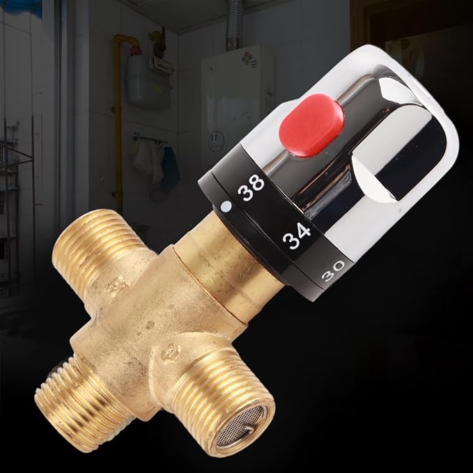Brass Thermostatic Mixing Valve, Degrees Centigrade Mark Shower Mixer Valve - Image 9