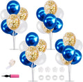 TONIFUL 4 Set White Blue Gold Balloon Centerpieces by TONIFUL