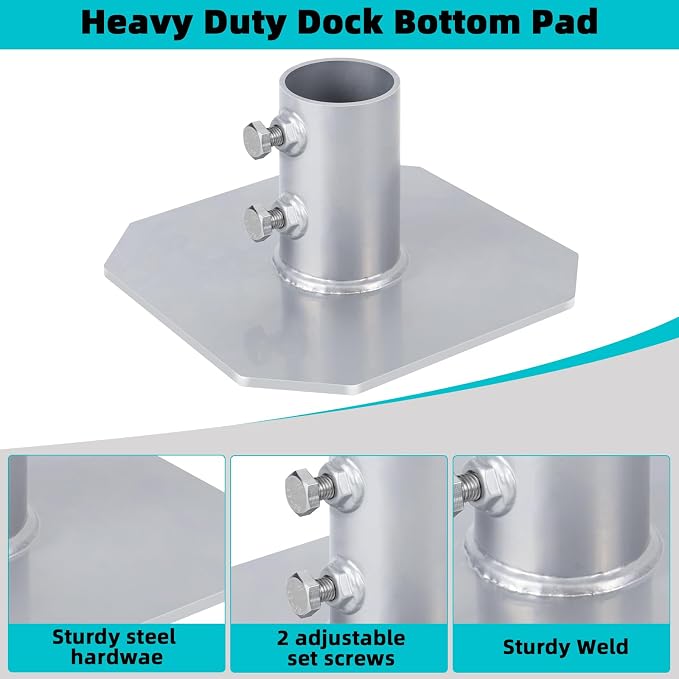 2 Pack Stationary Dock Bottom Pad, Stationary Dock Base Plate, Floating Dock - Image 3