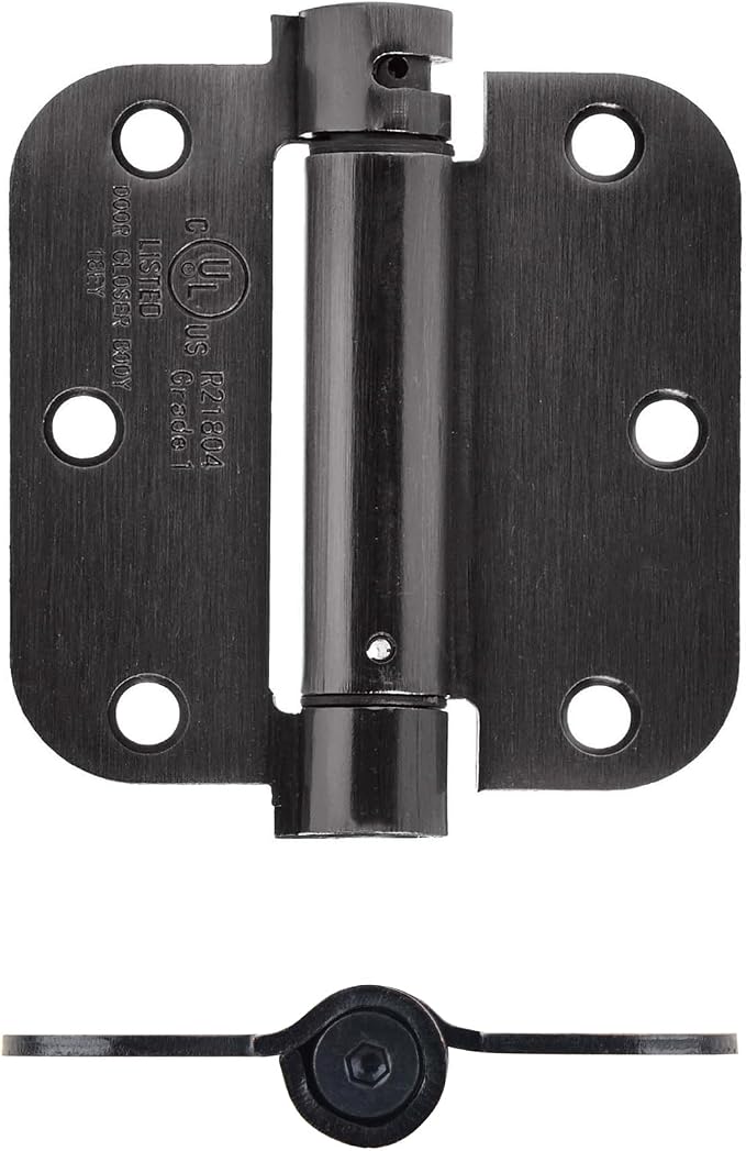 Amazon Basics Self-Closing Door Hinge, 3.5 Inch x 3.5 Inch, Oil-Rubbed Bronze - Image 5
