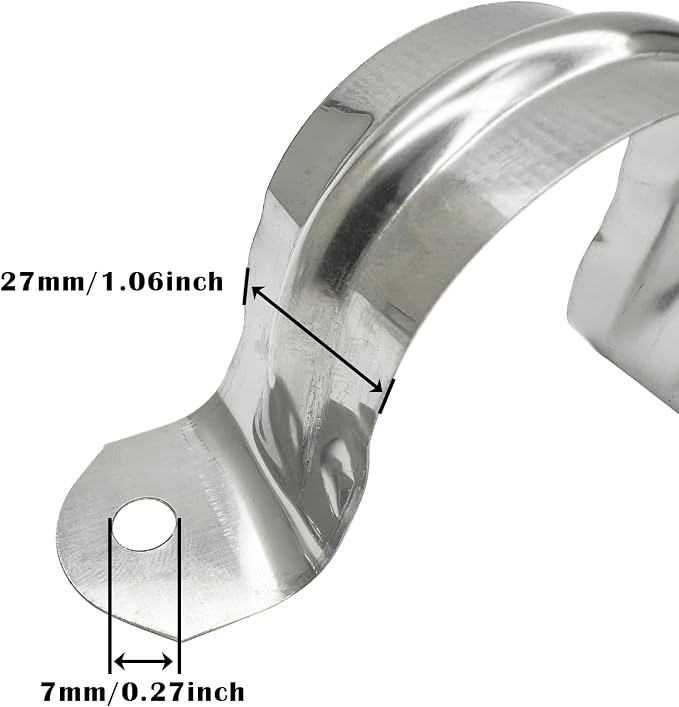 1.5inch Two Hole Strap U Bracket Stainless Steel Tube Strap Tension Clip - Image 5