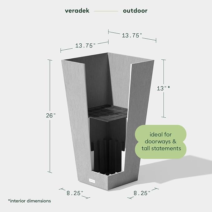 Veradek Pure Series Taper Planter & Drip Tray - Image 2