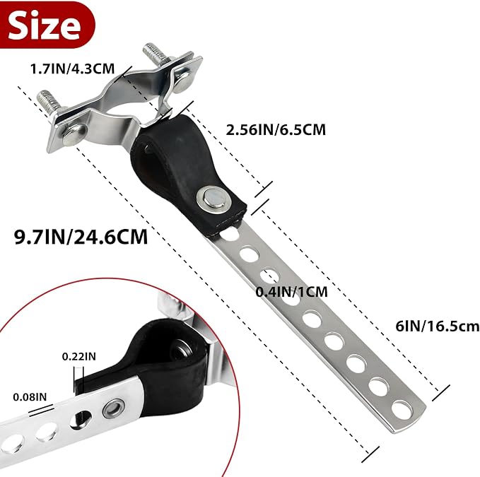 2-Pack RV Generator Muffler Hanger | 8-Hole Carbon Steel Exhaust Bracket - Image 5
