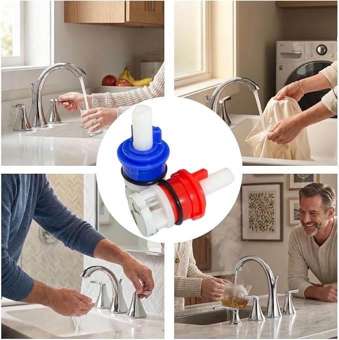 2-Pack Faucet Cartridge Replacement, Faucet Stem Assembly Replacement Kit | Hot - Image 7
