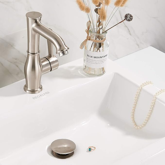 REGALMIX Bathroom Sink Drain Stopper Without Overflow, Pop Up Drain - Image 6