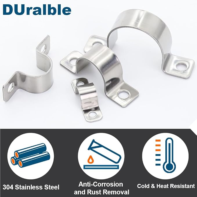 3/4 Inch Stainless Steel Conduit Clamps 2 Hole Pipe Clamps U Bracket Conduit - Image 6