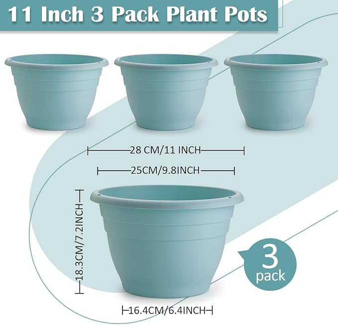 RooTrimmer 3 Pack 11 Inch Plant Pots - Image 4
