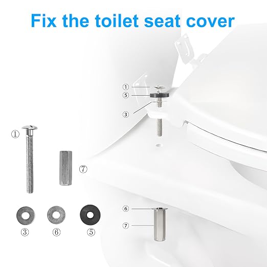 2Pcs Universal Toilet Seat Bolts Kit, Metal Heavy - Image 5