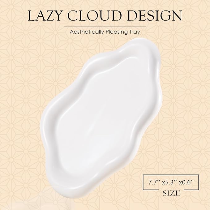 CCINPPY Ceramic Cloud Jewelry Tray Trinket Dish Key Bowl Nightstand Decor | - Image 2