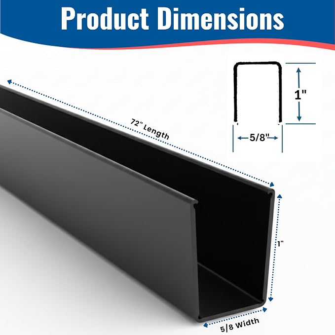 KC Hardware Aluminum Top U Channel Frame 5/8" Wide x 1" Tall - Image 3