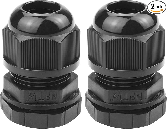 XHF 50 Pcs 1/2" IP68 Strain Relief Nylon Cord Grip Waterproof NPT Cable Glands by XHF