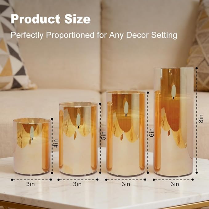 LEDHOLYT Rechargeable Flameless Candles, Realistic Flickering LED Flameless - Image 5