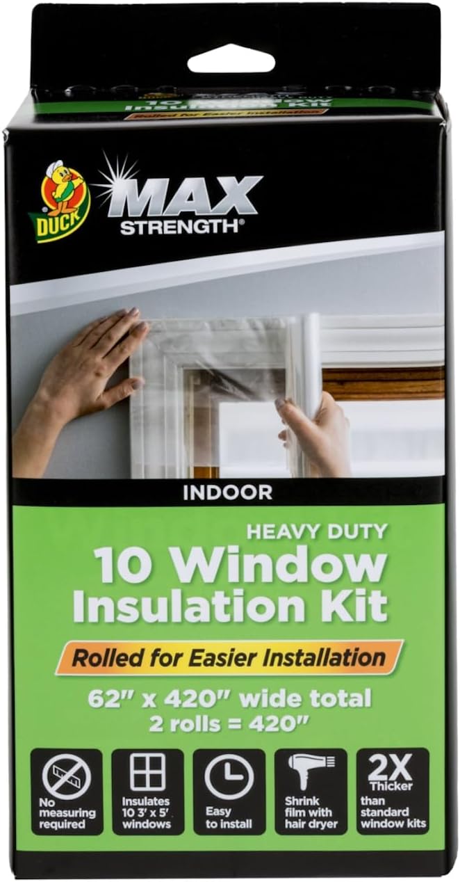 Duck MAX Strength Window Insulation Kit, Winter Window Seal Kit Fits up to 10 by DuckBrand