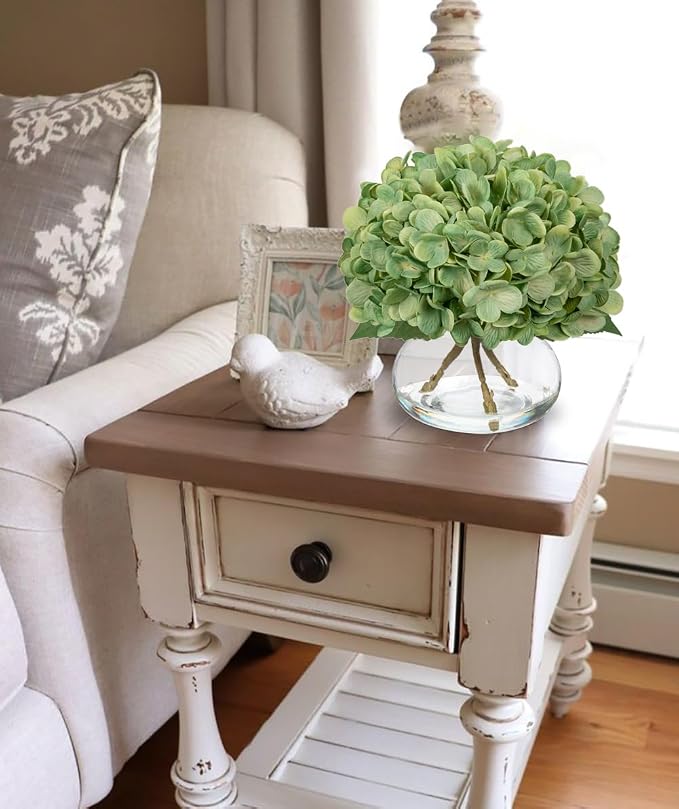 Hollyone Dark Green Hydrangea Artificial Flowers - Image 4