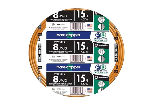 Southwire 8-Gauge Bare Copper Wire – Solid Soft‑Drawn Uninsulated Copper by Southwire