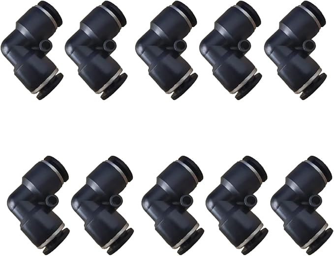3/8" Push Elbow Union, 10 Pack, Plastic & Stainless Steel, Air Fitting by ROZESAZZ
