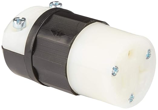Leviton 5369-C 20A 125V Industrial Straight Blade Connector | Black/White | by Leviton