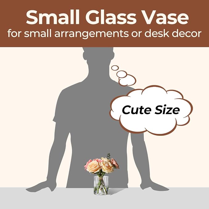 ComSaf Small Glass Cylinder Vases 6 Pcs 3.9 Inch, Home Accent, Wedding Decor - Image 4
